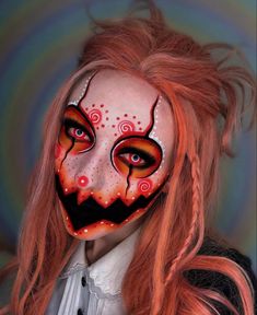 Marionette Doll Makeup Halloween, Scary Clown Face Makeup, Demon Clown Makeup, Sfx Clown Makeup Gore, Clown Makeup Neon, Killer Clown Makeup Scary, Pumpkin Clown Makeup, Scary Jester Makeup, Evil Clown Makeup For Women