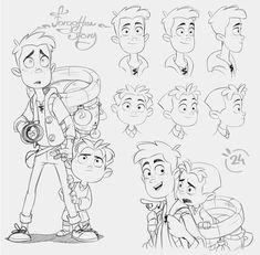 an image of cartoon character sketches