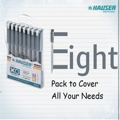 a pack of eight eraser pens sitting on top of a piece of lined paper