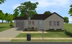 Suburban Small House, Suburban House Kitchen, Small Suburban House, Sims 2 Cc, Suburban House, Architecture Model Making, Model Art