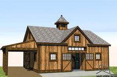 an image of a barn style house that is in the process of being modeled by sketching