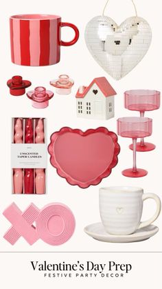 Looking for cute Valentines Day Home decor for your Galentine's dinner or romantic night in? I found the cutest pieces to help ring in the day of love! From heart shaped platters, candlesticks and pink cocktail glasses, you'll impress your guests! Tap to shop affordable Valentines Day decor!