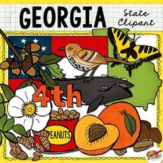 Georgia state clip art and line art includes 11 high quality color and black line clipart illustrations to show the bluegrass state's flag, flower, tree, insect, bird, and more. 

All images are 300 dpi for high quality printing.

This state clip art set includes: Georgia state shape, state flag, live oak tree branch, Cherokee rose, brown thrasher bird, tiger swallowtail butterfly, peaches, peanuts, pecans, right whale, and "4th" for the 4th state to join the union.

(Be sure to check the preview for an index sheet of everything included.)

Set includes transparent as well as white-filled black and white images.

**************************************************************************** 
COMMERCIAL USE:
You may create educational products with my digital felt art or clip art sets to give Live Oak Tree, Line Clipart, Brown Thrasher, St Simons Island Georgia, Cherokee Rose, Country Study, Tiger Swallowtail, Patriotic Images, State Posters