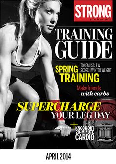 a magazine cover with an image of a woman holding a barbell