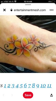 an image of a foot with flowers on it