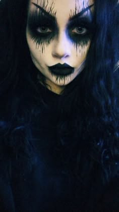 Emo Face Paint, Goth Face Paint, Corpse Paint Makeup, Corpse Makeup, Metalhead Makeup, Haunt Makeup, Demon Makeup, Metal Makeup, Creepy Makeup