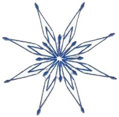 a blue and white snowflake is shown in the middle of an image on a white background