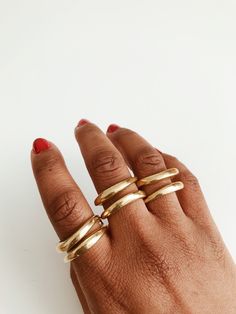 A simple yet beautiful, lightly textured, double sculpted adjustable ring. Pairs perfectly with any of our rings and bracelets. DETAILS: Solid Brass Adjustable Ring Ships with polishing cloth to keep it forever shining. Packaged for gift giving. *Sold individually, not a set. Return to shop: Afrohemien.etsy.com Like and Follow Afrohemien for updates, sales, coupons and surprise giveaways Instagram/Blog: instagram.com/Afrohemien Tumblr: Afrohemien.tumblr.com Facebook: www.facebook.com/Afrohemien Rings Black Women, Afrocentric Jewelry, Africa Earrings, Ancient Egyptian Jewelry, Queen Rings, Copper Wire Jewelry, Brass Rings, Layered Rings, Egyptian Jewelry