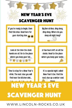 the new year's eve scavenger hunt is on display at lincoln rocks