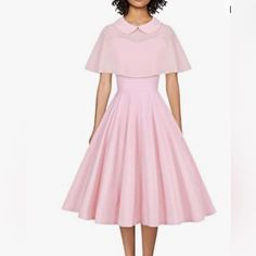 Nwt - Gowntown Women's 1950s Cloak Two-Piece Cocktail Dress Size Small Pink Vintage Fitted Dresses For Church, Long Velvet Dress, Lavender Prom Dresses, Black Sleeveless Midi Dress, Yellow Maxi Dress, Mesh Bodycon Dress, Free Dresses, Ladies Gown, Ribbed Knit Dress