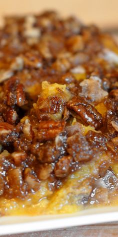 a close up view of some food on a plate