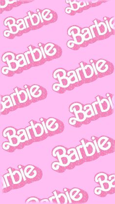 some type of candy wrapper with the word barbie written in white on pink background