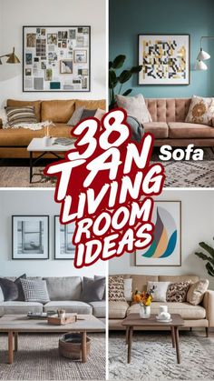 the living room is decorated in white and blue tones with red lettering that reads 28 an living room ideas