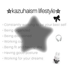 an advertisement for kazuhanism lifestyte featuring a star and other items