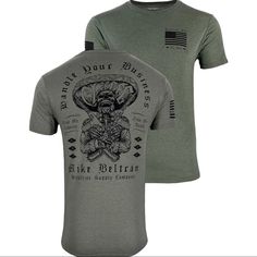 Howitzer Style Men's T-Shirt El Jefe Military Grunt Mfg Brand: Howitzer Color: Olive Heather Style: El Jefe / Cv4550 / Ovhe Material: 50% Cotton, 50% Polyester Detail: 5% Of Our Proceeds Benefit The American Heroes Who Sacrifice To Protect Us: Join The Cause To Help Veterans And First Responders. A Portion Of Each Sale Goes Back To Charities And Non-Profits: Wishes For Warriors, Rise Above Hardship, National Law Enforcement Memorial Fund, And National Fallen Firefighters Foundation. With Respect Columbia Tshirt, Clothing Manufacturing, Improve Credit Score, Improve Credit, Cool Things I Want, 82nd Airborne, Patriotic Fashion, Proud American, United We Stand