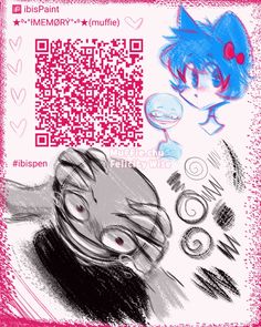 an image of a cartoon character next to a qr code with the caption's name on it