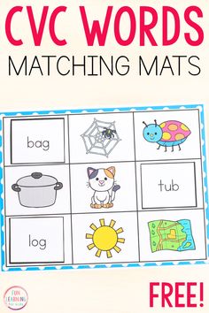 the cvc words matching mats are great for beginning with letters and numbers, so you can use them to practice letter recognition