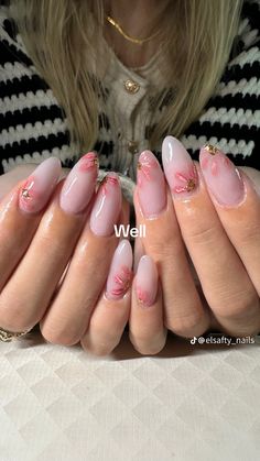 Girly Acrylic Nails, Almond Acrylic Nails, Cute Gel Nails, Nails Only, Acrylic Nails Coffin Short, Clean Nails, Fire Nails, Classy Nails, Dream Nails