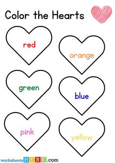 color the hearts worksheet for kids