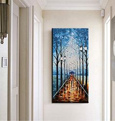 a painting on the wall of a hallway