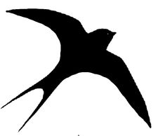 a black and white silhouette of a bird flying