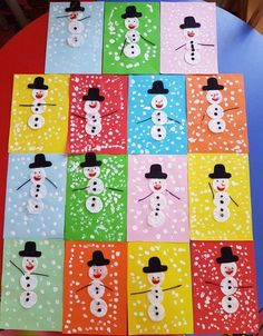 Calendar Ideas For Kids To Make Schools, Winter Kindergarten Art, Winter Season Drawing For Kids, Calendar Ideas For Kids To Make, Snowmen Activities, January Crafts, Winter Art Projects, Winter Kindergarten, Christmas Cards Kids