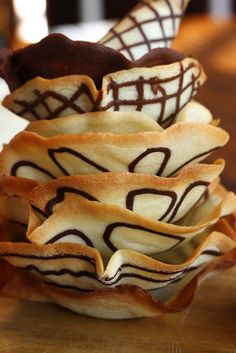 some kind of dessert sitting on top of a wooden table