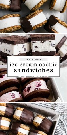 the ultimate ice cream cookie sandwiches and sandwiches are made with chocolate, marshmallows, and graham crackers