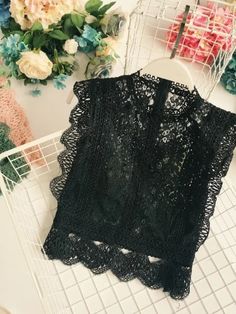 Feature: 100% real pics and high quality Fit for Season: summerMaterial: lace Include: 1 pcs of vest Size: one size Length: 42 cm Bust: 70-88 cm Sleeveless Lace Tank Top With Lace Patchwork, Lace Ruffle Camisole Tank Top, Lace Ruffled Camisole Tank Top, Chic Sleeveless Crochet Top With Ruffles, Elegant Crochet Top With Lace Patchwork For Summer, Chic Black Lace Camisole Top, Elegant Summer Lace Crochet Top, Elegant Summer Crochet Lace Top, Party Lace Tank Top With Patchwork