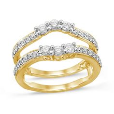 two tone gold and white diamond ring set