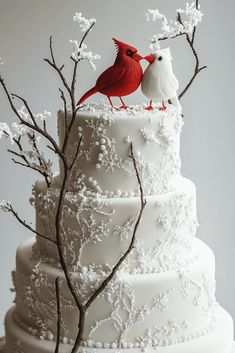 Christmas Cake Two Tier, Elegant Christmas Cake Ideas, December Wedding Cake, Elegant Christmas Cake Designs, Christmas Theme Cake Ideas, Christmas Cake Ideas Elegant, Winter Wedding Cakes, Cassie Wedding, Christmas Birthday Cake