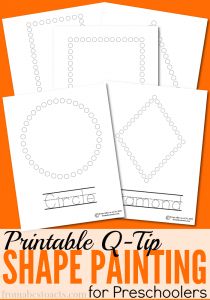 printable q - tip shape painting for preschoolers to practice their handwriting and numbers