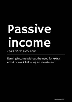 a black and white poster with the words passive in some type of text on it