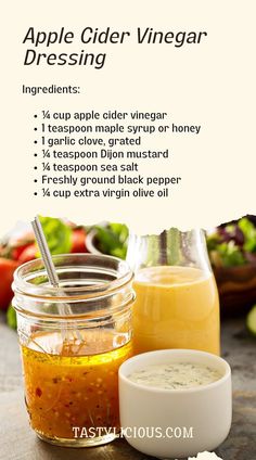 Apple Cider Vinegar Dressing | Tastylicious! Apple Vinegar Dressing, Keto Apple Cider Vinegar Dressing, Honey Vinegrette Dressing, Olive Oil Apple Cider Vinegar Dressing, Olive Oil And Acv Salad Dressing, Healthy Apple Cider Vinegar Dressing, Apple Cider Vinegarette Salad, Apple Cider Vinager Dressing Recipes, Apple Cider Vinegar Making