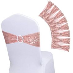 PRICES MAY VARY. What you will get: the package comes with 80 pieces of rose gold chair sashes, enough quantity to meet your different needs; Each chair sash measures 6 x 14 inches/15 x 35 cm, which can dress chairs up nicely and it is suitable for chairs with a width of 13-19 inches Quality material: these stretch chair sashes are made of spandex elastic cloth and plastic buckle slider, which is sturdy to use, strong and reusable; These sashes are designed with good elasticity to stretch, which Quince Decorations Rose Gold, Rose Gold Quinceanera Decorations, Lavender Quinceanera Ideas, Pink Quince Theme, Rose Gold Chair, Dusty Rose Wedding Colors, Rose Gold Quinceanera, Birthday Party Home