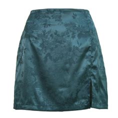 You'll Want To Make Plans For An Evening Out Dressed In This Satin Mini Skirt In A Textured Jacquard. The Night Isn't Over Till You Say It's Over, So Live It Up All Night Long Dressed In This Pull-On Style With Slit-Front Detail. Cotton/Polyester. See Tag For Wash Instructions. Imported. Size/In Waist Hip Length S 27" 37" 15" M 29" 39" 16" L 31" 41" 16" Satin Short Skirt, Short Pollera, Satin Mini Skirt, High Rise Style, Zipper Skirt, Satin Short, Beach Skirt, Floral Mini Skirt, Floral Print Skirt