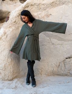 Shape – The Hooded Kimono is a hooded open-front jacket with a border of fabric running the length of the open neckline. A modern take on a traditional design, the Kimono shape is an easy, relaxed fit with slightly dropped shoulders, open sleeves, and a border of fabric running the length of the open neckline. Belted - Ties attached at the side seams made from Lycra blended fabric for extra stretch. Size – Order based on BUST measurement Fabric Shown –Heavy Hemp/Organic Cotton Knit Color Shown – Hooded Kimono, Gaia Conceptions, Open Sleeves, Cotton Clothes, Open Front Jacket, Open Sleeve, Belted Shorts, Fabric Bolts, Organic Fabrics