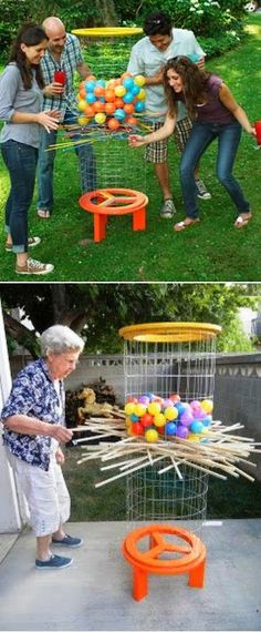 an image of people playing with toys in the yard on their cell phones and using them to play games