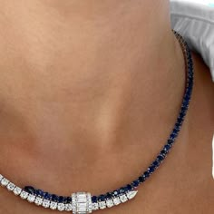 High Jewelry Design, Blue Diamond Necklace, Movie Jewelry, Necklace Sapphire, Fancy Jewelry Necklace, Diamond Necklace Designs, Luxe Jewelry, Diamond Jewelry Necklace, Diamond Jewelry Designs