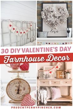 valentine's day farmhouse decor collage