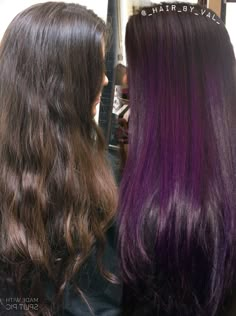 Dark Purple Hair Balayage, Purple Balayage Hair Brunettes, Purple Balayage Hair, Balayage Purple, Purple Balayage, Dyed Curly Hair, Plum Hair, Dip Dye Hair