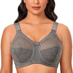 Item Type: Womens Full Coverage Bras Gender: Women Decoration: Lace Pattern Type: Lace Bra Style: Sexy Material: Floral Support Type: Wire Free. Soft Lace Bra, Minimizer Bras, Bra Items, Bra Pattern, Minimiser Bra, Full Cup Bra, Plus Size Bra, Lace Fashion, Full Figured