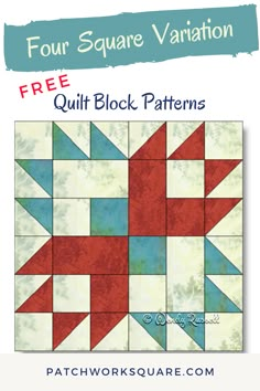 the four square variation quilt block pattern