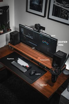 #EDIFIER #Logitech #BENQ #LG #MR4 #homeaudio #homespeakers #studiomonitor #musicprints #AudioExperience #EDIFIERBlackMR4 #WoodenDesk #LogitechMouse #BENQLights #TidyStudio #DeskSetup  #StatementSetup #EDIFIERBlackMR4 #WoodenLiftupDesk #BENQLights #LogitechMouse #DeskDecor  #ListenInStyle #lifestyles #vibes #interiordecoration #WoodenLiftupDesk #LogitechMouse #BENQLights #TidyStudio #AudioClarity #EDIFIER #LiftupDesk #LogitechMouse #BENQ #DeskSetup #MusicLovers Programmers Desk, Black Desk Office, Home Studio Desk, Home Studio Ideas, Logitech Mouse, Dream Desk, Clean Desk, Desktop Setup