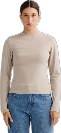 Basic Long Sleeve Top For Fall, Cotton Turtleneck Tops For Everyday, Basic Long Sleeve Fitted T-shirt, Beige Long Sleeve T-shirt For Everyday, Fitted Long Sleeve Basic T-shirt, Basic Fitted Long Sleeve T-shirt, Versatile Cotton Turtleneck Top, Trendy Long Sleeve Top For Everyday, Basic Long Sleeve Top For Everyday Fall