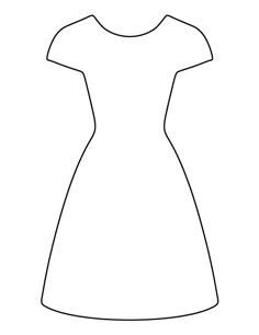 a women's dress outline on a white background