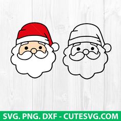 santa and mrs claus face svg cut file for cricut or silhouette cutting