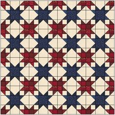 a quilt with red, white and blue stars on it