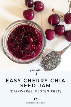 an image of homemade easy cherry chia seed jam