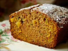 a close up of a piece of cake on a plate